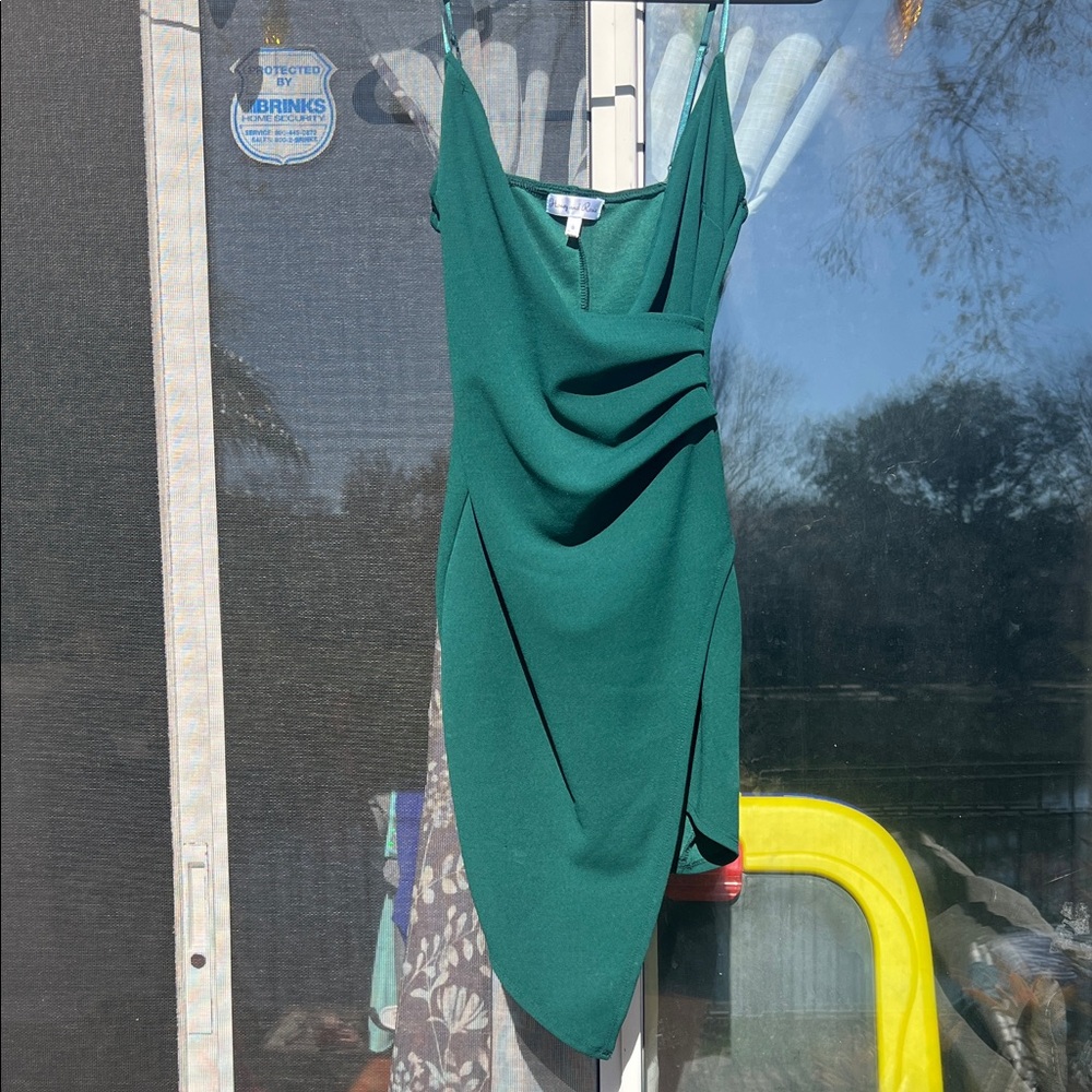 Honey and Rosie Asymmetrical Green Dress